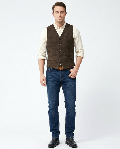 Nord Wear - Yofid | Herringbone Slim-Fit Vest Men