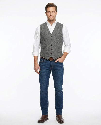Nord Wear - Yofid | Herringbone Slim-Fit Vest Men