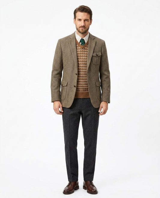 Nord Wear - Devov | Herringbone Structured Blazer Men