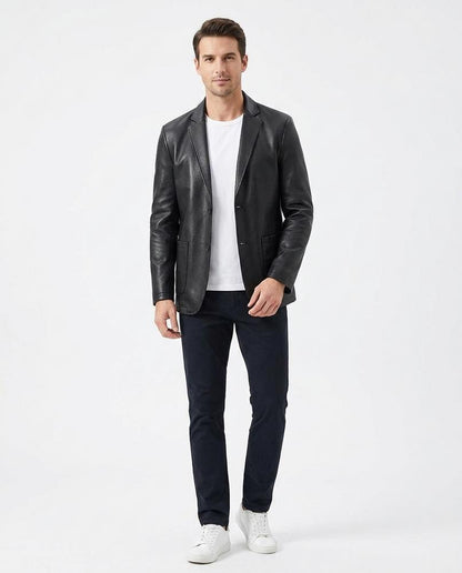 Nord Wear - Seson | Faux-Leather Single-Breasted Blazer Men