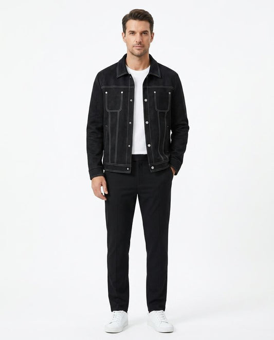 Nord Wear - Zikod | Contrast-Stitched Suede-Effect Jacket Men