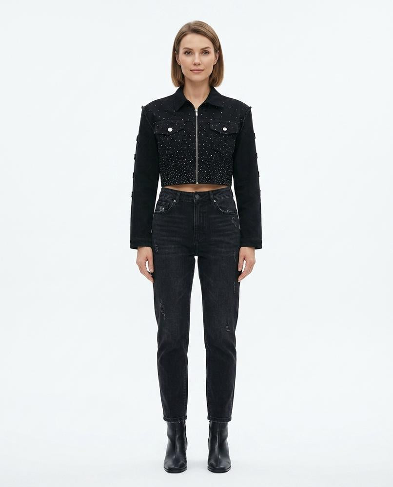 Nord Wear - Kirot | Cropped Studded Denim Jacket Women