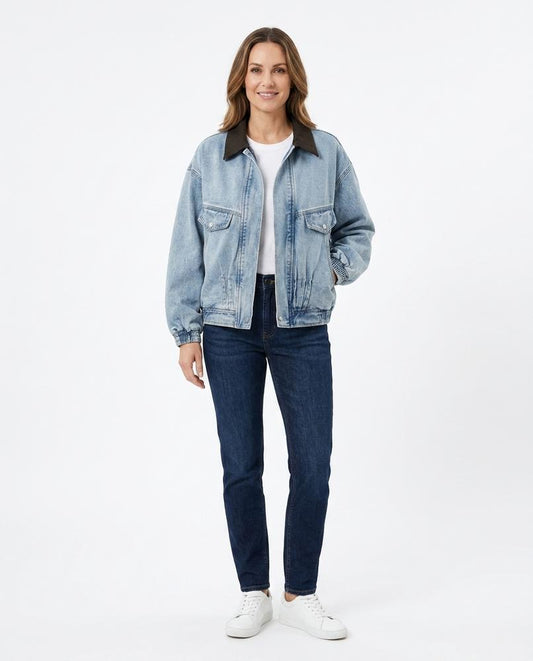 Nord Wear - Rikol | Relaxed Fit Contrast-Collar Denim Jacket Women