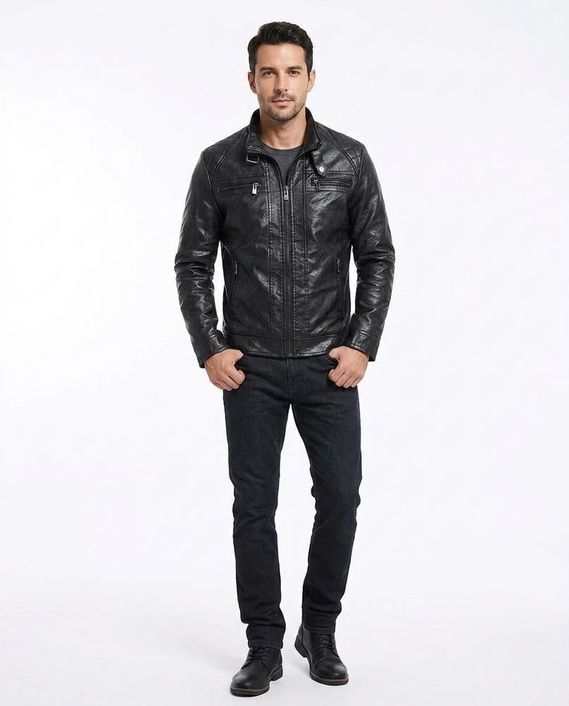 Nord Wear - Zobos | Quilted Zip-Up Leather Jacket Men