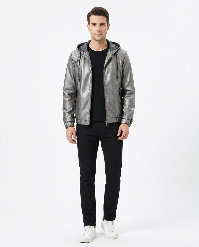 Nord Wear - Yuhav | Hooded Faux Leather Jacket Men