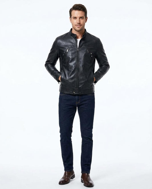 Nord Wear - Mesen | Fitted Zippered Leather Jacket Men