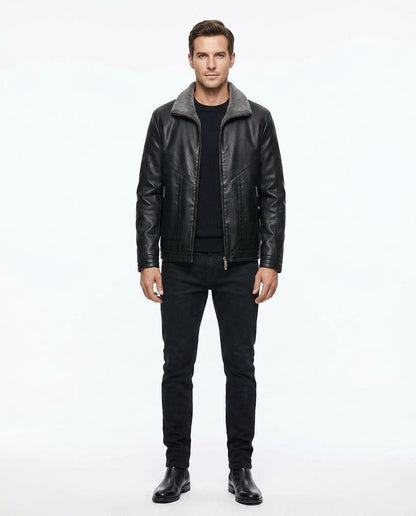 Nord Wear - Vazon | Faux-Leather Shearling-Collar Leather Jacket Men