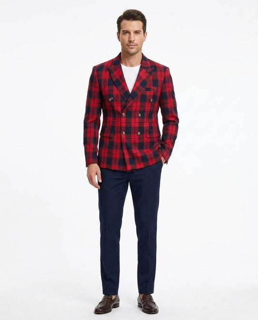 Nord Wear - Aakev | Plaid Double-Breasted Blazer Men