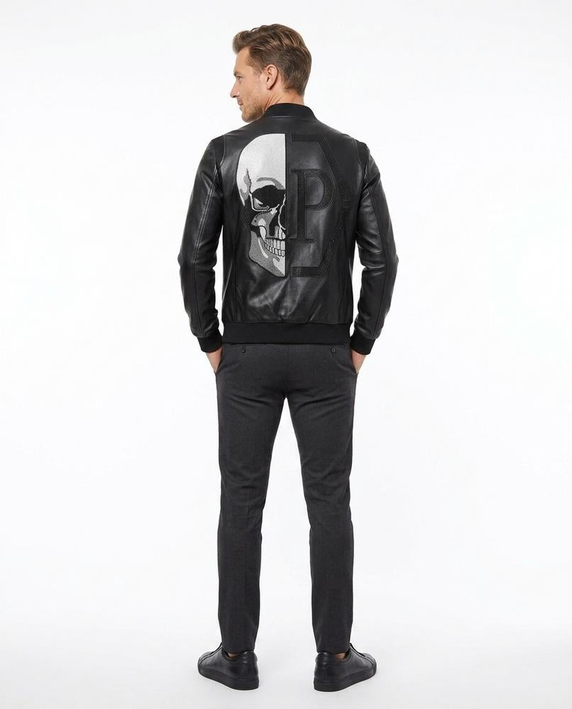 Nord Wear - Vupud | Graphic Zip-Up Leather Jacket Men