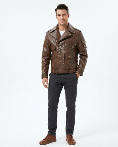 Nord Wear - Ziger | Asymmetrical Multi-Pocket Leather Jacket Men