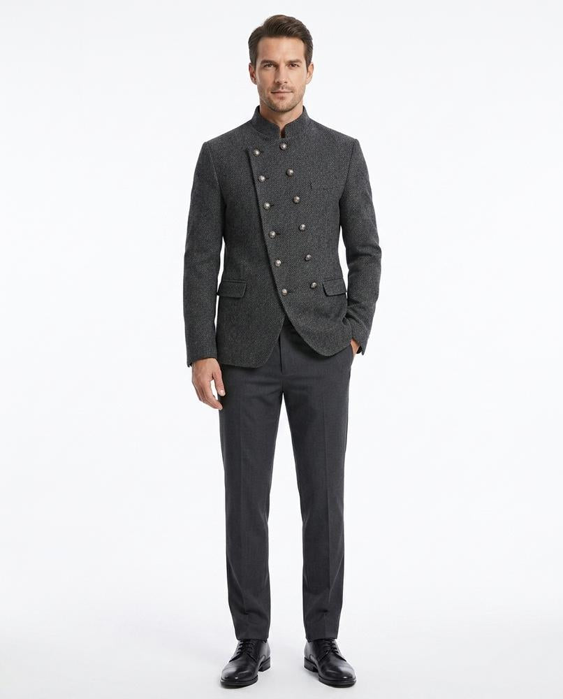 Nord Wear - Rezun | Double-Breasted Stand-Collar Blazer Men