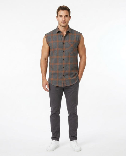 Nord Wear - Dewuv | Sleeveless Plaid Shirt Men