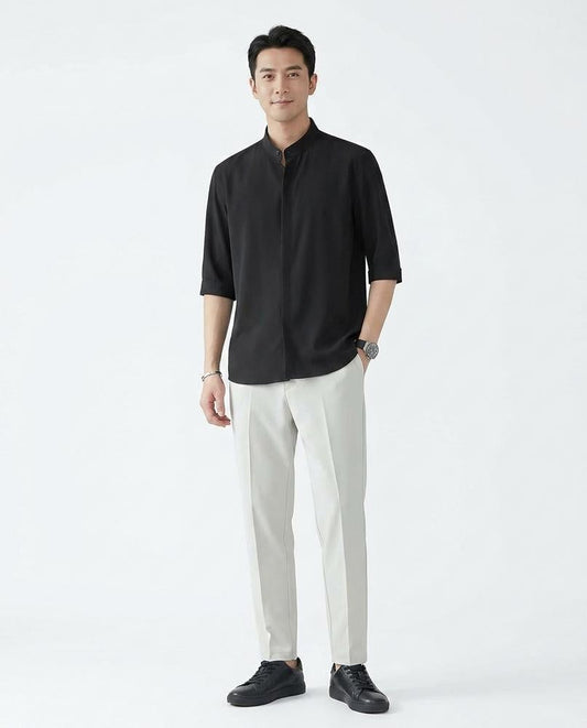 Nord Wear - Riful | Band Collar Three-Quarter Sleeve Shirt Men