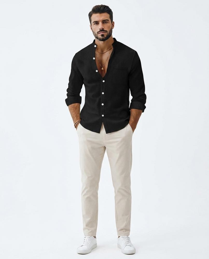 Nord Wear - Rotol | Mandarin-Collar Long-Sleeved Shirt Men