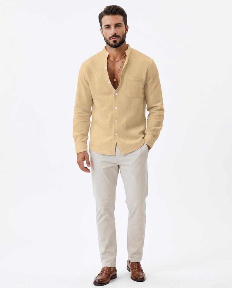Nord Wear - Rotol | Mandarin-Collar Long-Sleeved Shirt Men