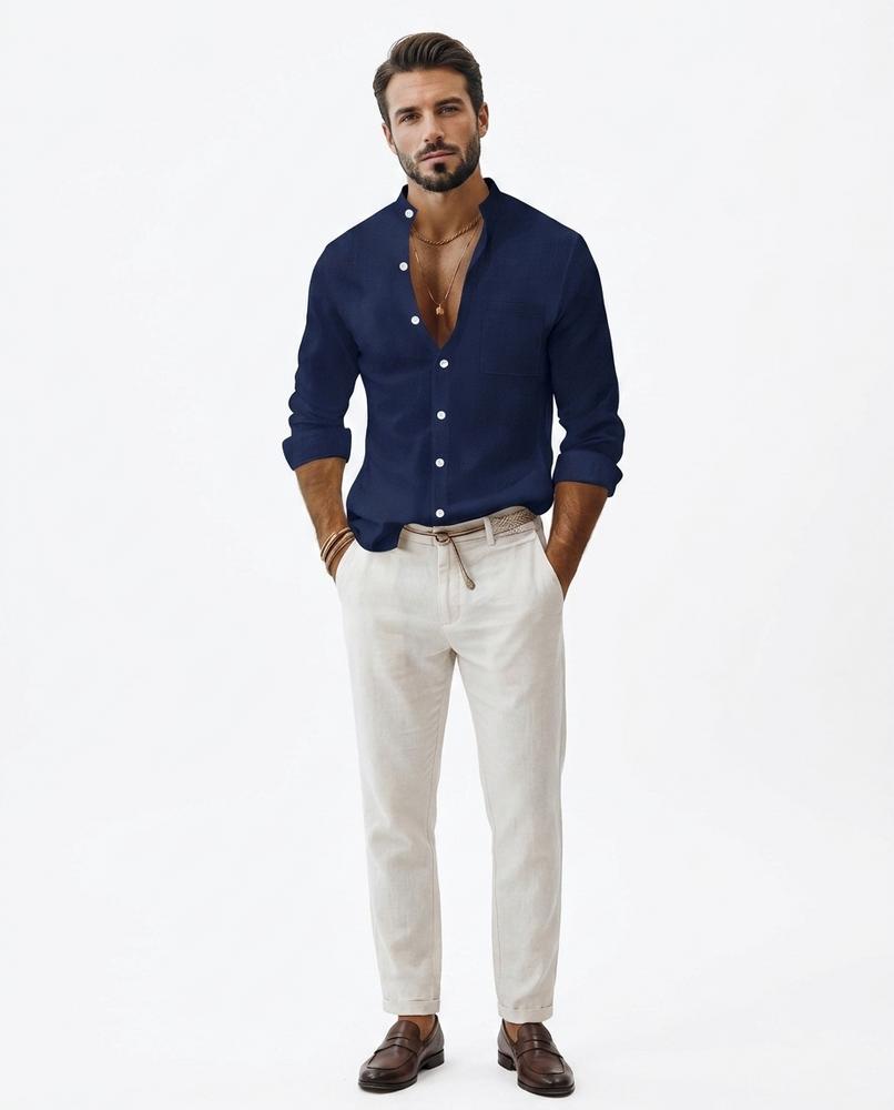 Nord Wear - Rotol | Mandarin-Collar Long-Sleeved Shirt Men