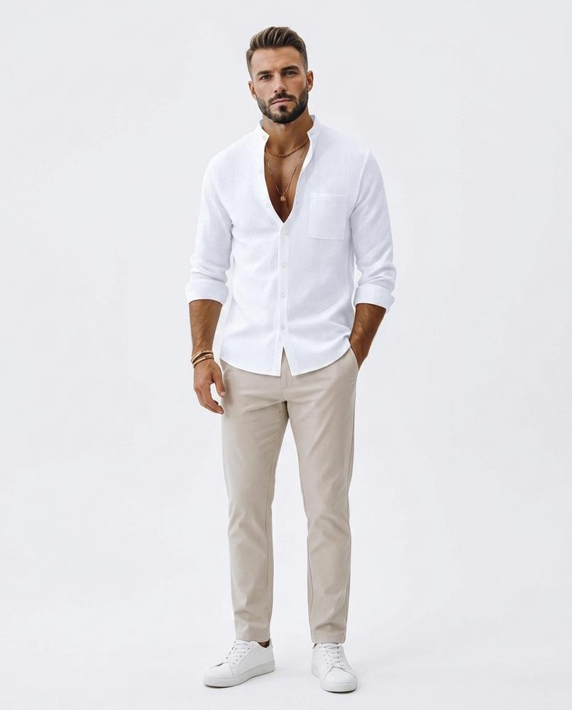 Nord Wear - Rotol | Mandarin-Collar Long-Sleeved Shirt Men