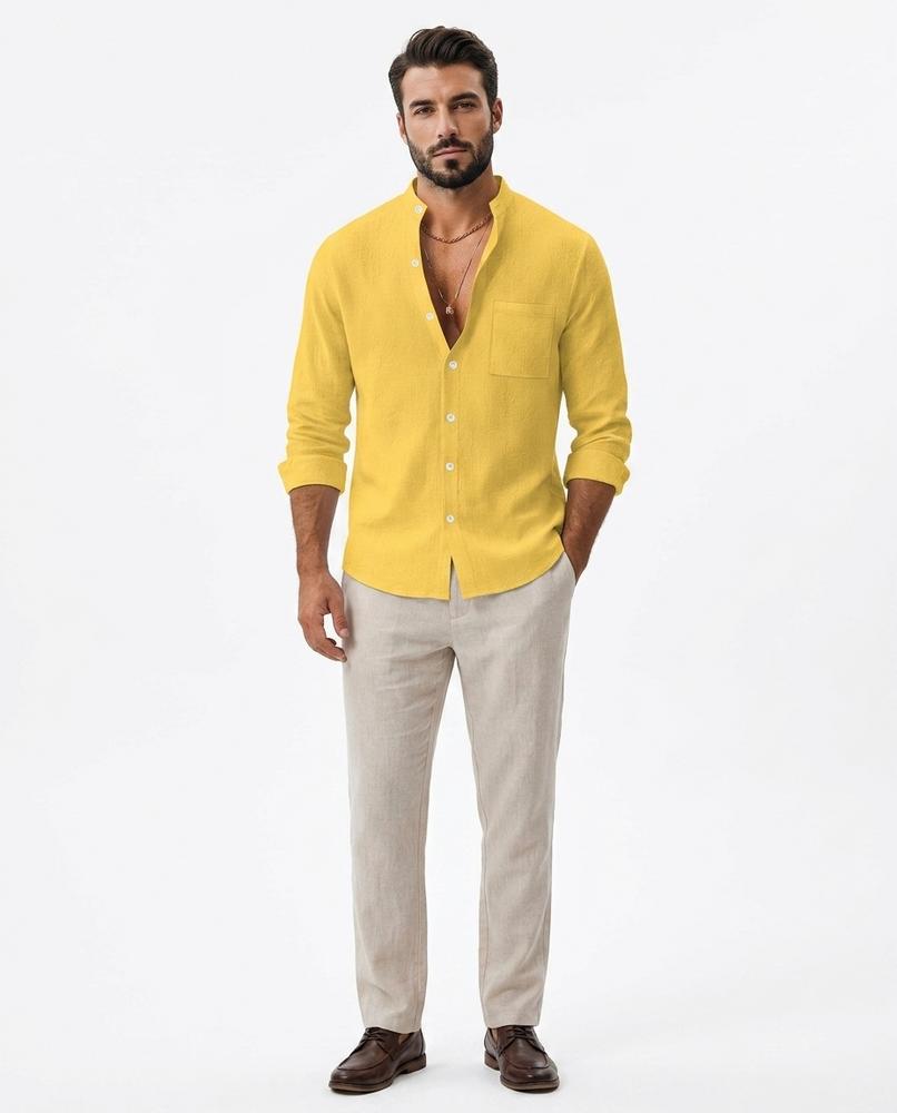 Nord Wear - Rotol | Mandarin-Collar Long-Sleeved Shirt Men