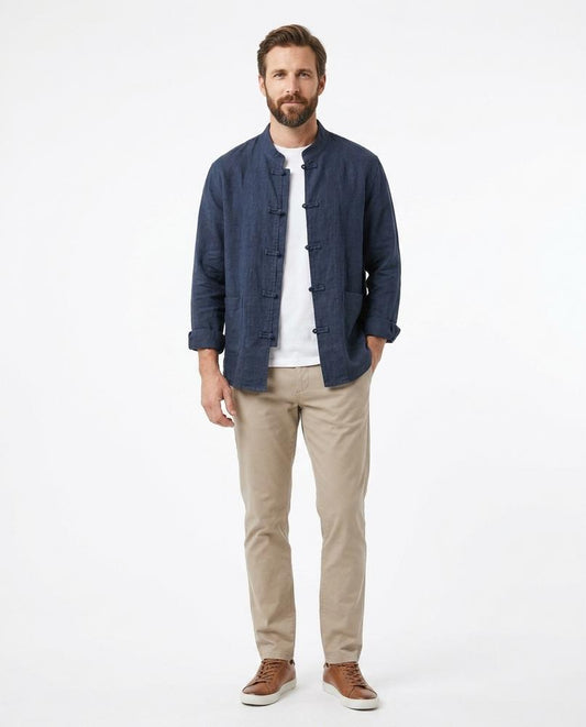 Nord Wear - Duwot | Mandarin Collar Frog Closure Shirt Men