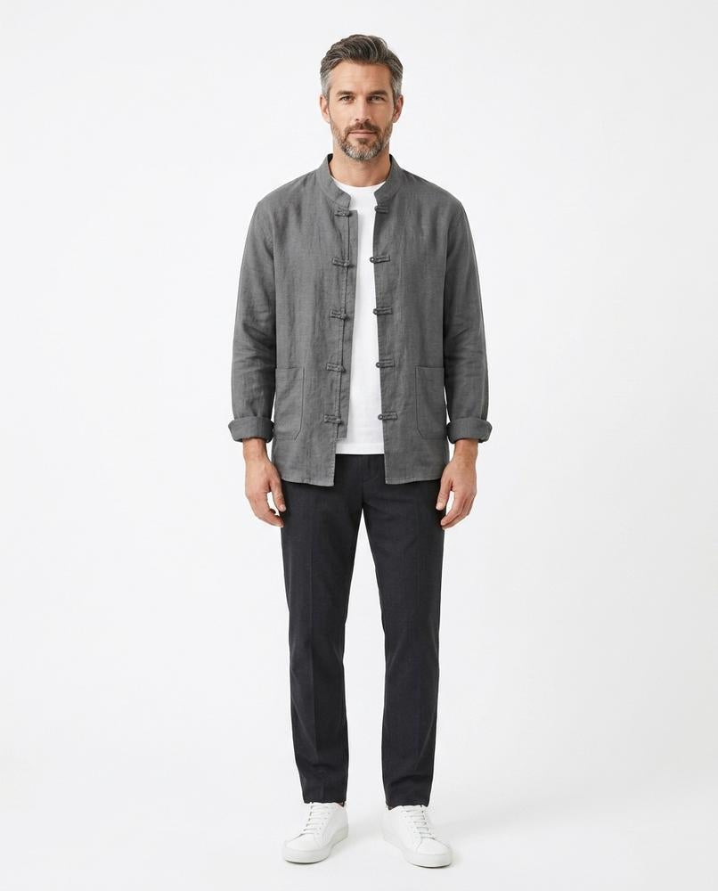 Nord Wear - Duwot | Mandarin Collar Frog Closure Shirt Men