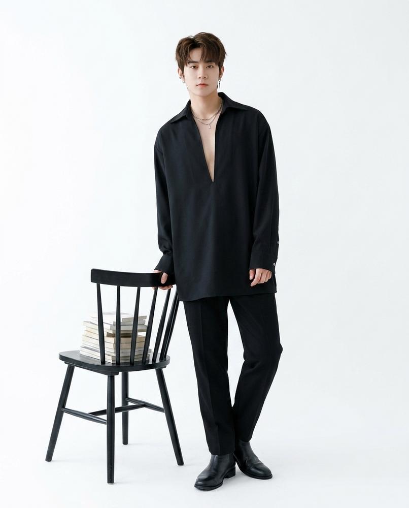 Nord Wear - Dahos | Deep V-Neck Loose-Fit Shirt Men