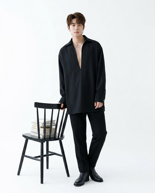 Nord Wear - Dahos | Deep V-Neck Loose-Fit Shirt Men