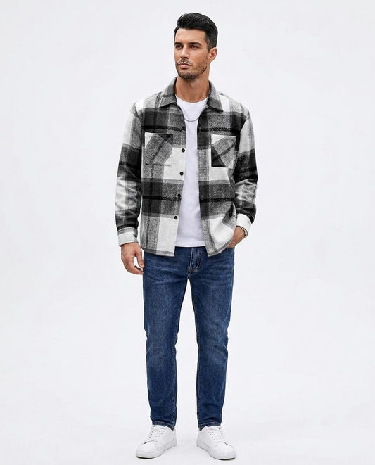 Nord Wear - Zodod | Plaid Long-Sleeved Shirt Men