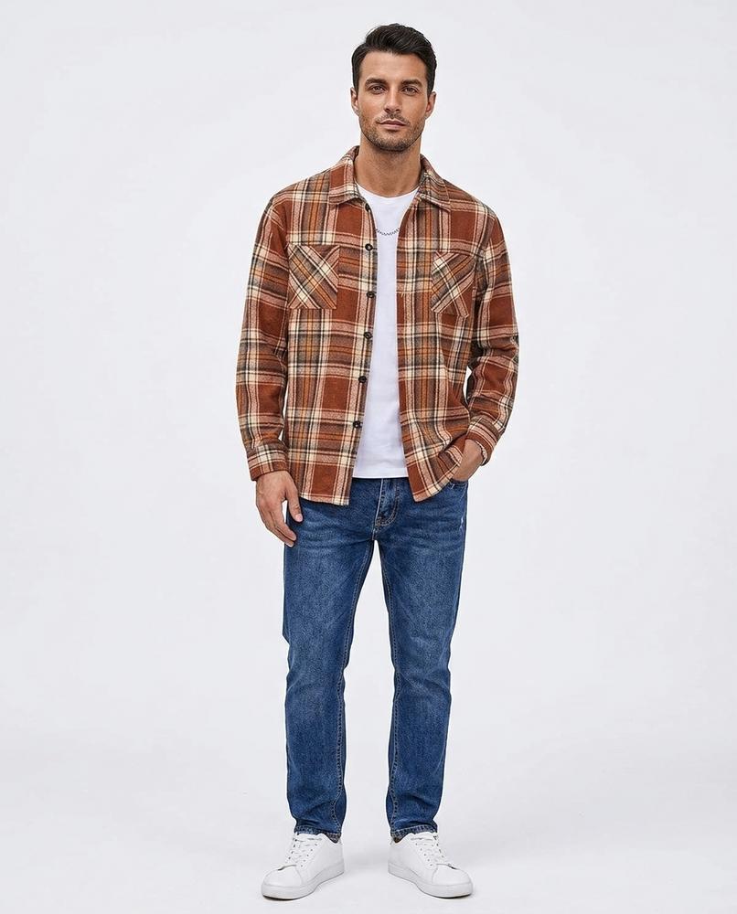 Nord Wear - Zodod | Plaid Long-Sleeved Shirt Men