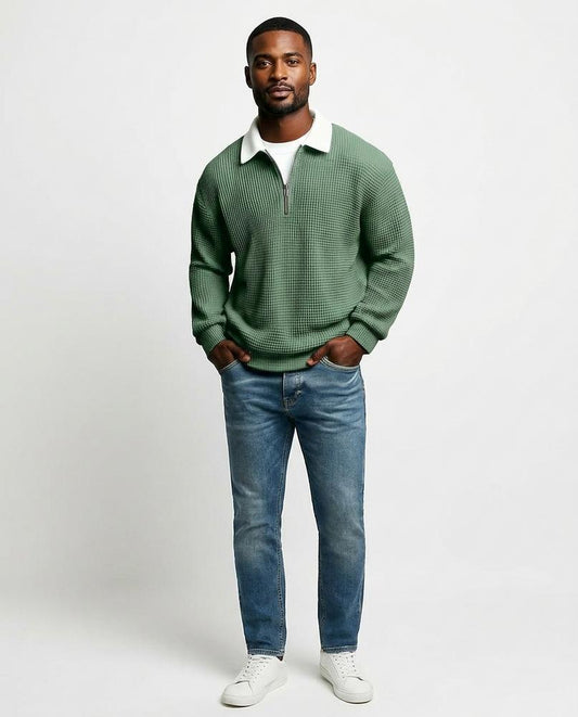 Nord Wear - Dozak | Waffle-Knit Quarter-Zip Sweater Men
