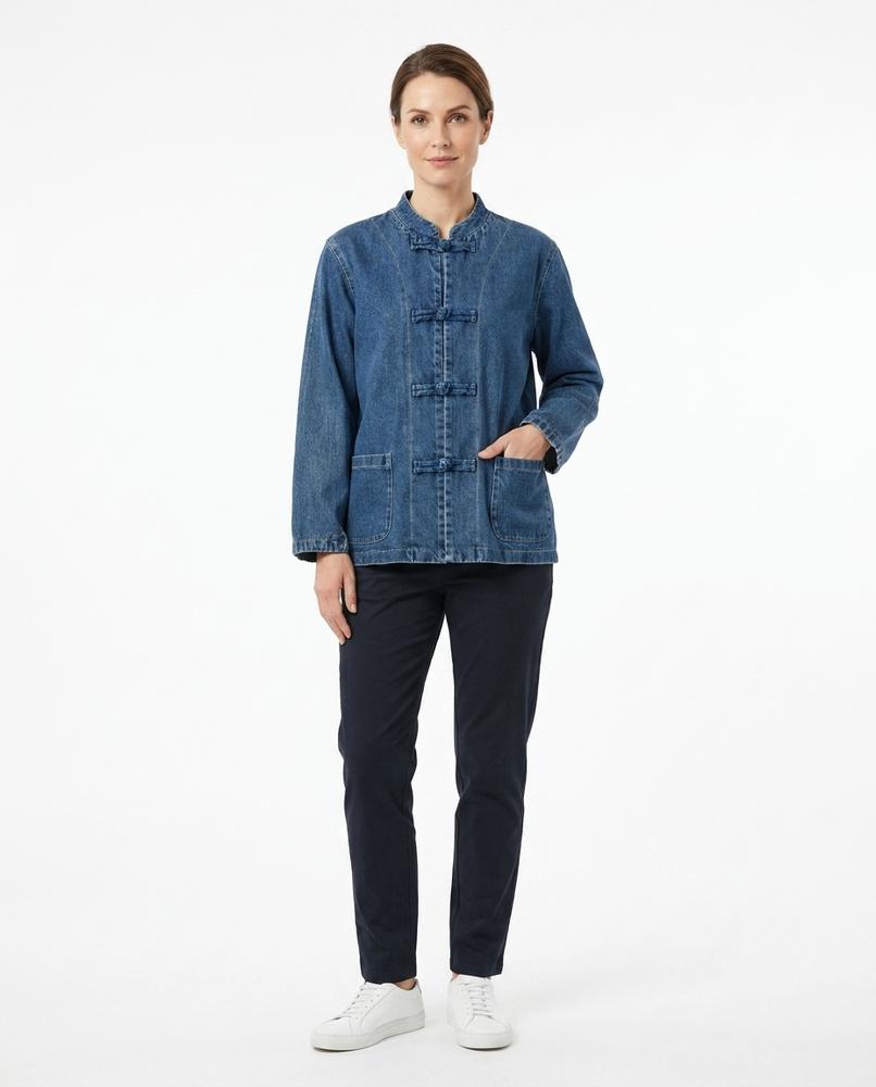 Nord Wear - Zudat | Toggle-Closure Mandarin-Collar Denim Jacket Unisex
