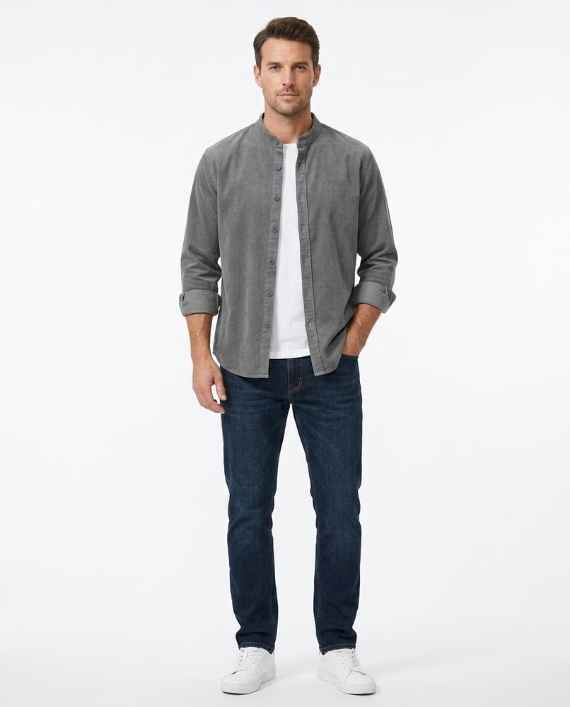Nord Wear - Eoguv | Corduroy Band Collar Shirt Men