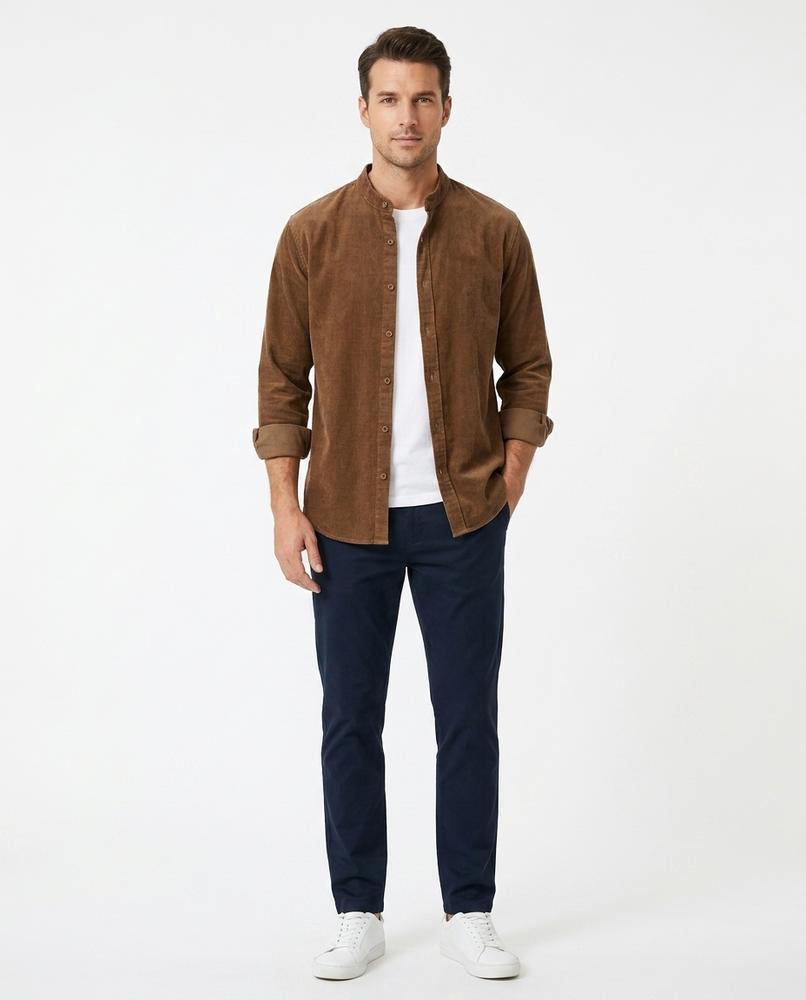 Nord Wear - Eoguv | Corduroy Band Collar Shirt Men