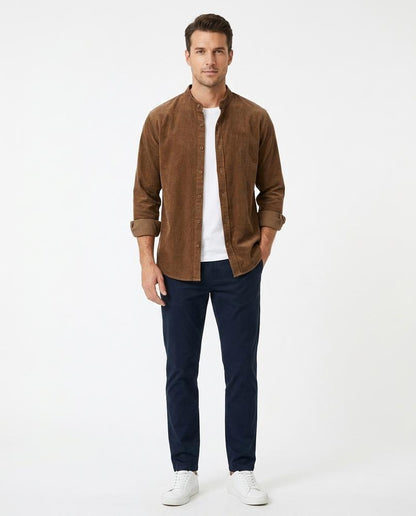 Nord Wear - Eoguv | Corduroy Band Collar Shirt Men