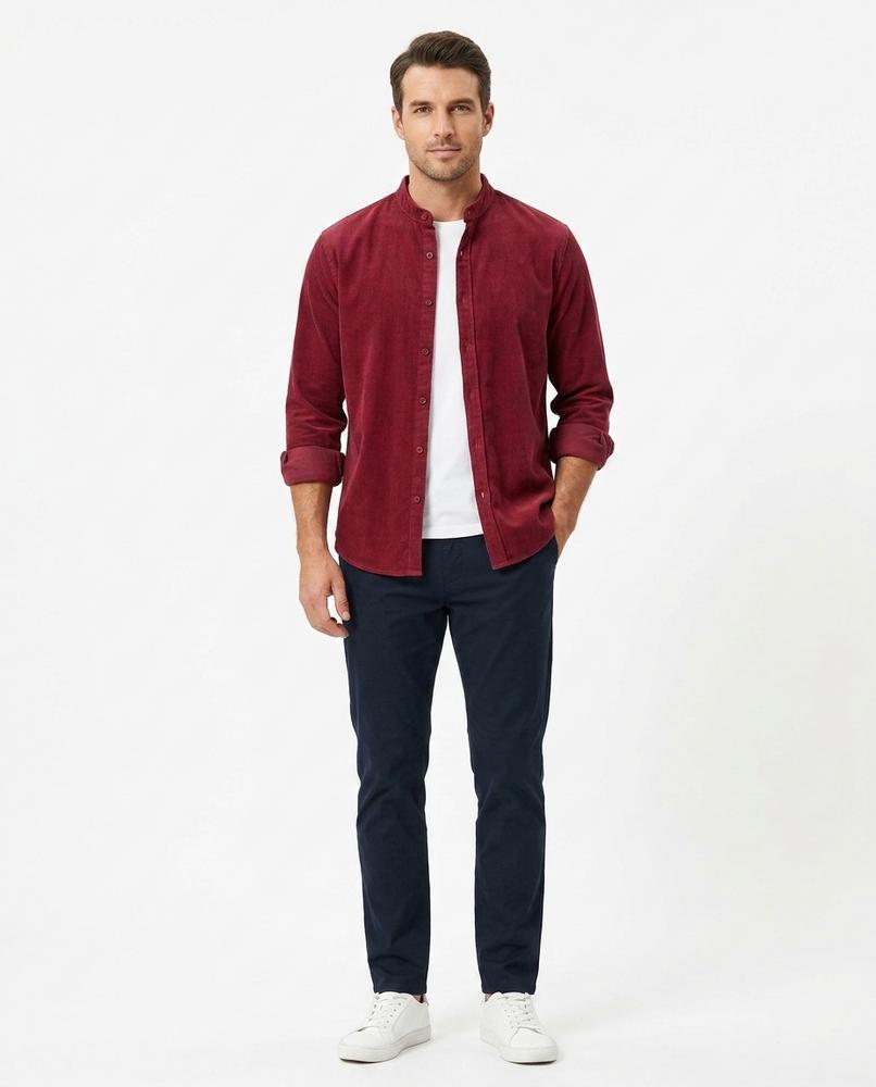 Nord Wear - Eoguv | Corduroy Band Collar Shirt Men