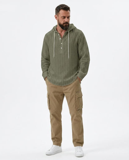 Nord Wear - Nebar | Striped Linen Hoodie Men