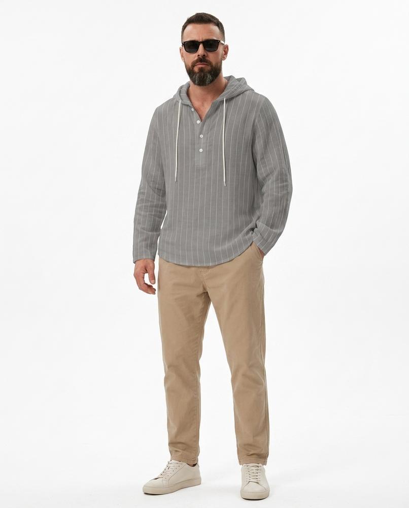 Nord Wear - Nebar | Striped Linen Hoodie Men