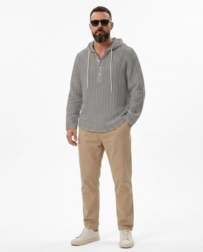 Nord Wear - Nebar | Striped Linen Hoodie Men
