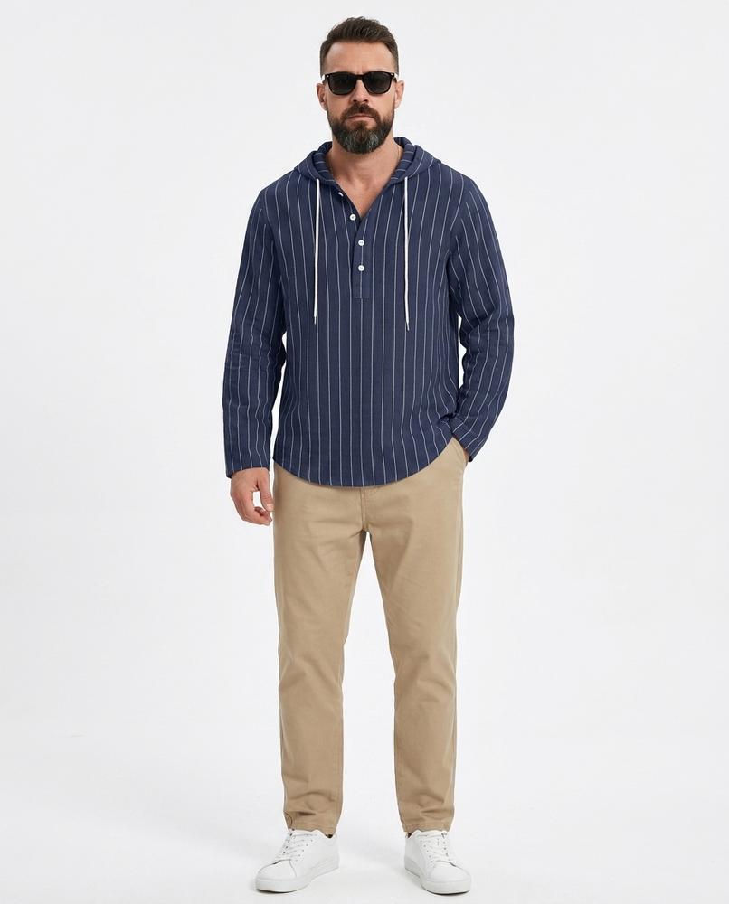 Nord Wear - Nebar | Striped Linen Hoodie Men