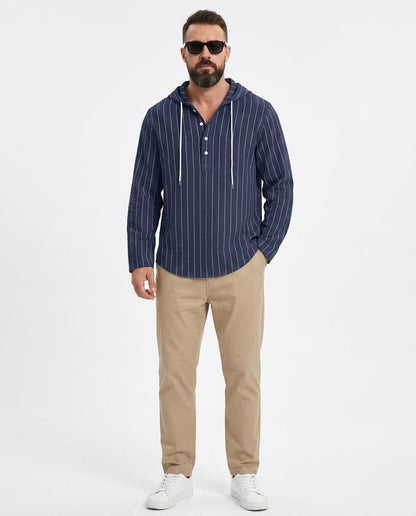 Nord Wear - Nebar | Striped Linen Hoodie Men
