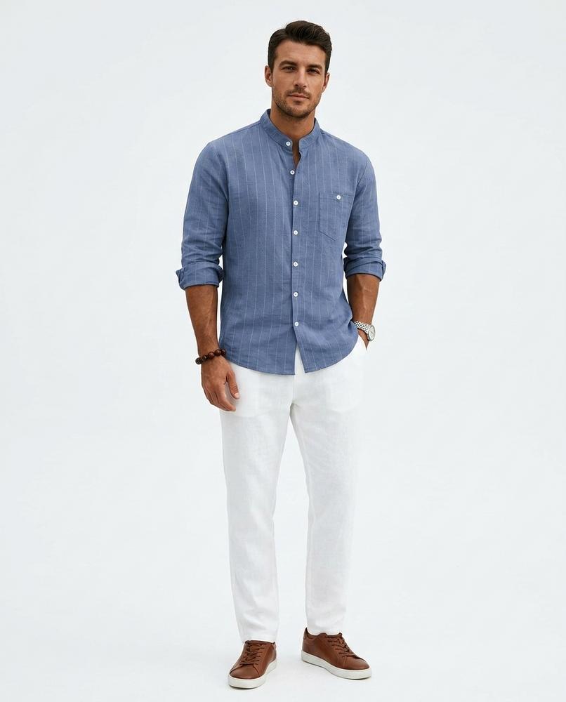 Nord Wear - Viwud | Pinstriped Linen Shirt Men