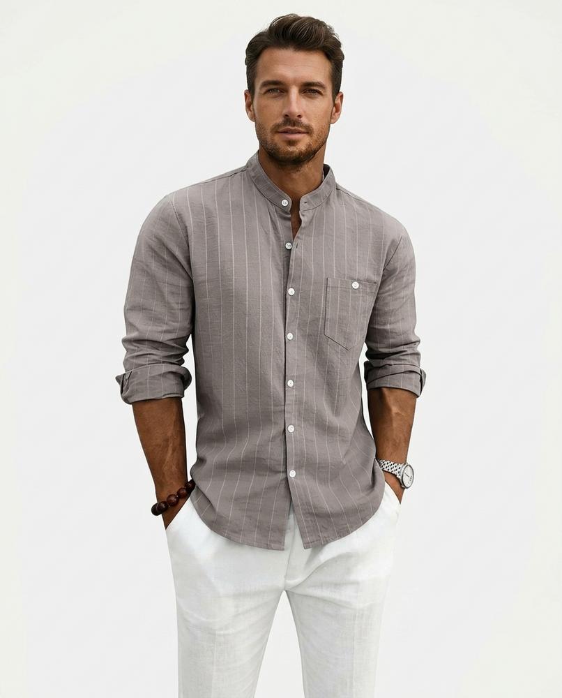 Nord Wear - Viwud | Pinstriped Linen Shirt Men