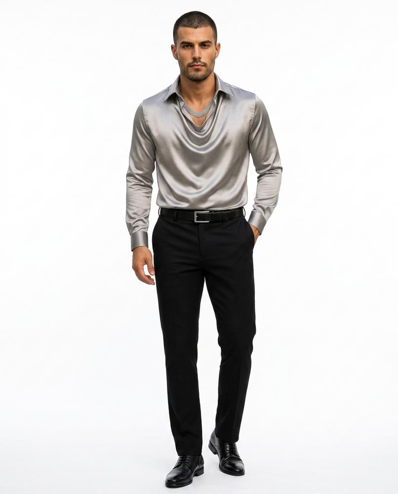 Nord Wear - Lazot | Draped Satin Shirt Men