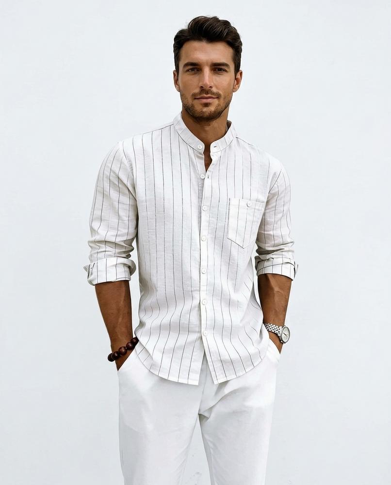 Nord Wear - Viwud | Pinstriped Linen Shirt Men