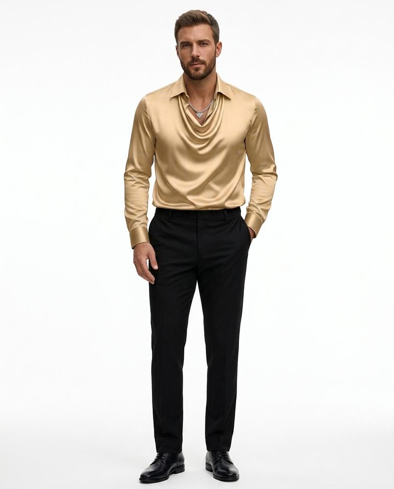 Nord Wear - Lazot | Draped Satin Shirt Men