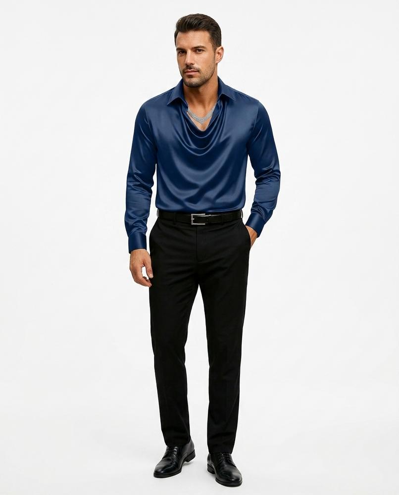 Nord Wear - Lazot | Draped Satin Shirt Men