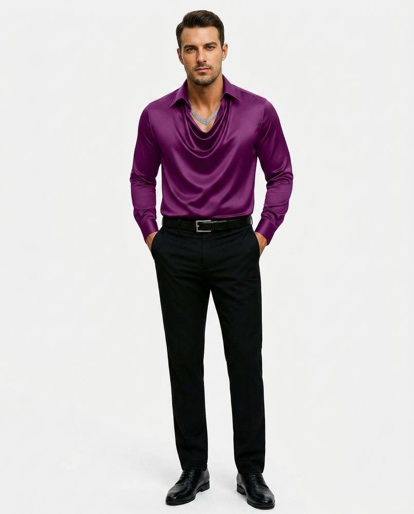 Nord Wear - Lazot | Draped Satin Shirt Men
