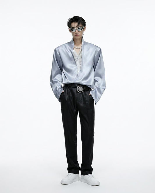 Nord Wear - Tegim | Satin-Finish Stand-Collar Shirt Men