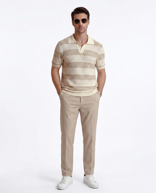Nord Wear - Nalur | Striped Knit Polo Shirt Men