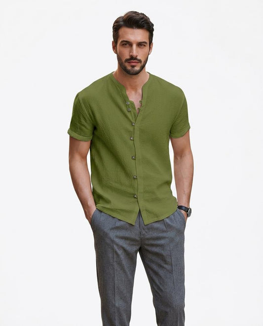 Nord Wear - Eemev | Band Collar Textured Shirt Men