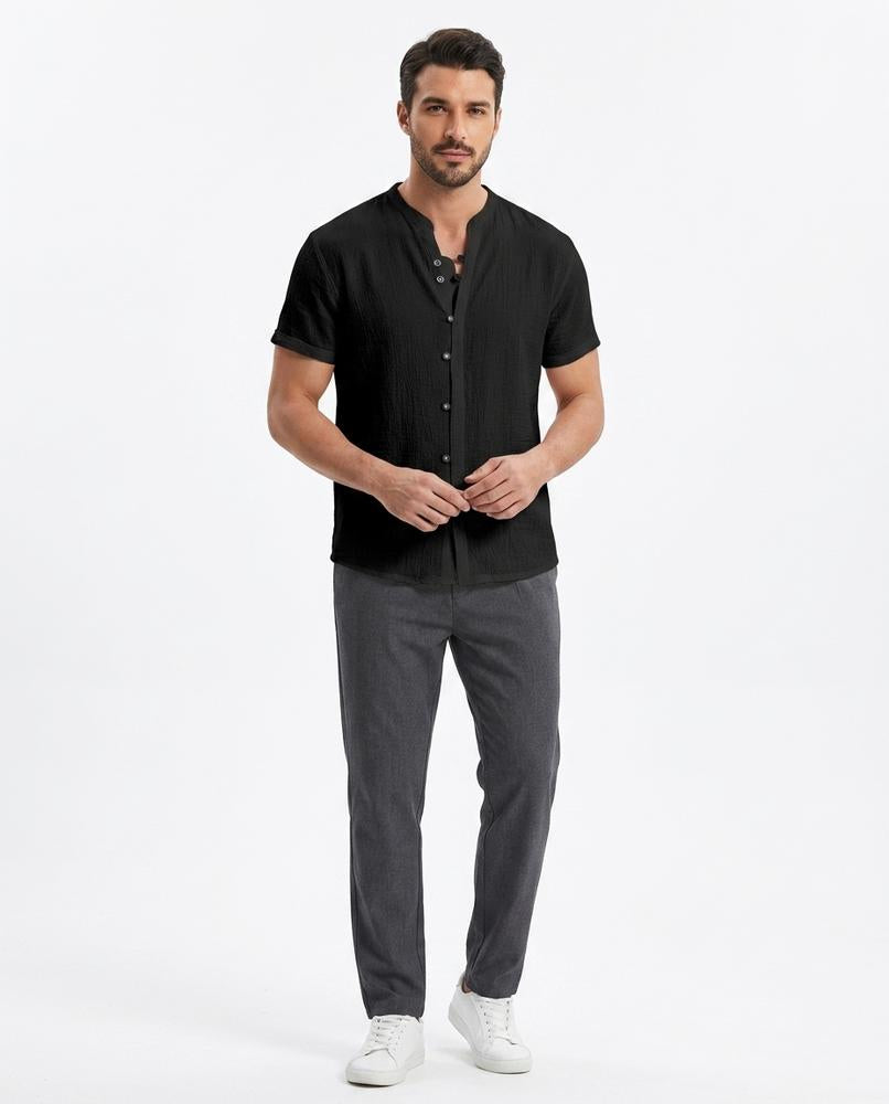 Nord Wear - Eemev | Band Collar Textured Shirt Men